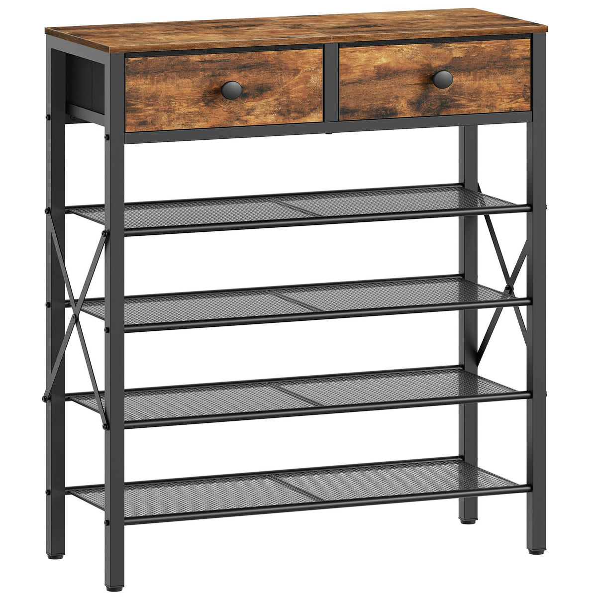 YATINEY 5-tier shoe rack with drawers front view for organized entryway storage