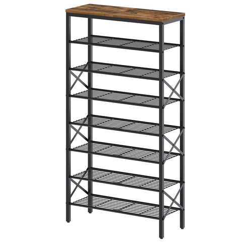 YATINEY 8-tier shoe rack assembled for easy entryway organization.