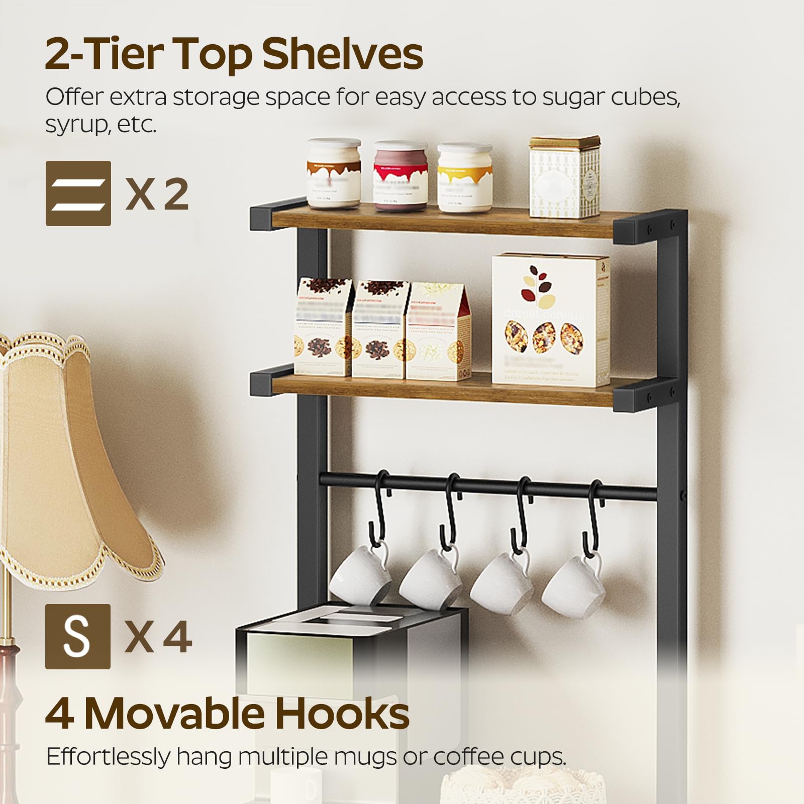 YATINEY Bakers Rack adjustable feet and anti-tip kit.