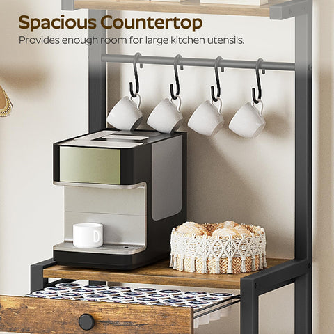 YATINEY Bakers Rack easy assembly with illustrated instructions.