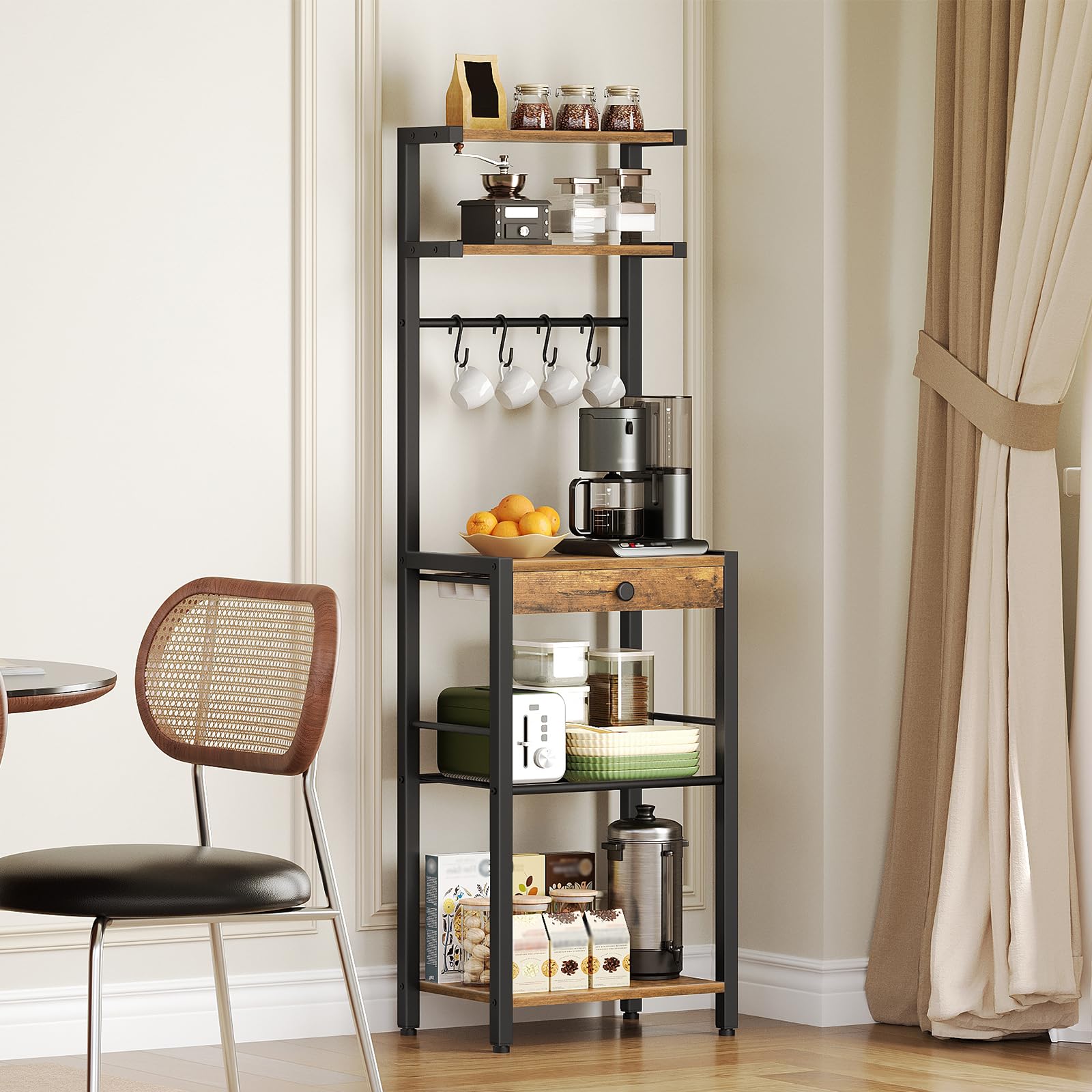 YATINEY Bakers Rack suits living room or kitchen corners.