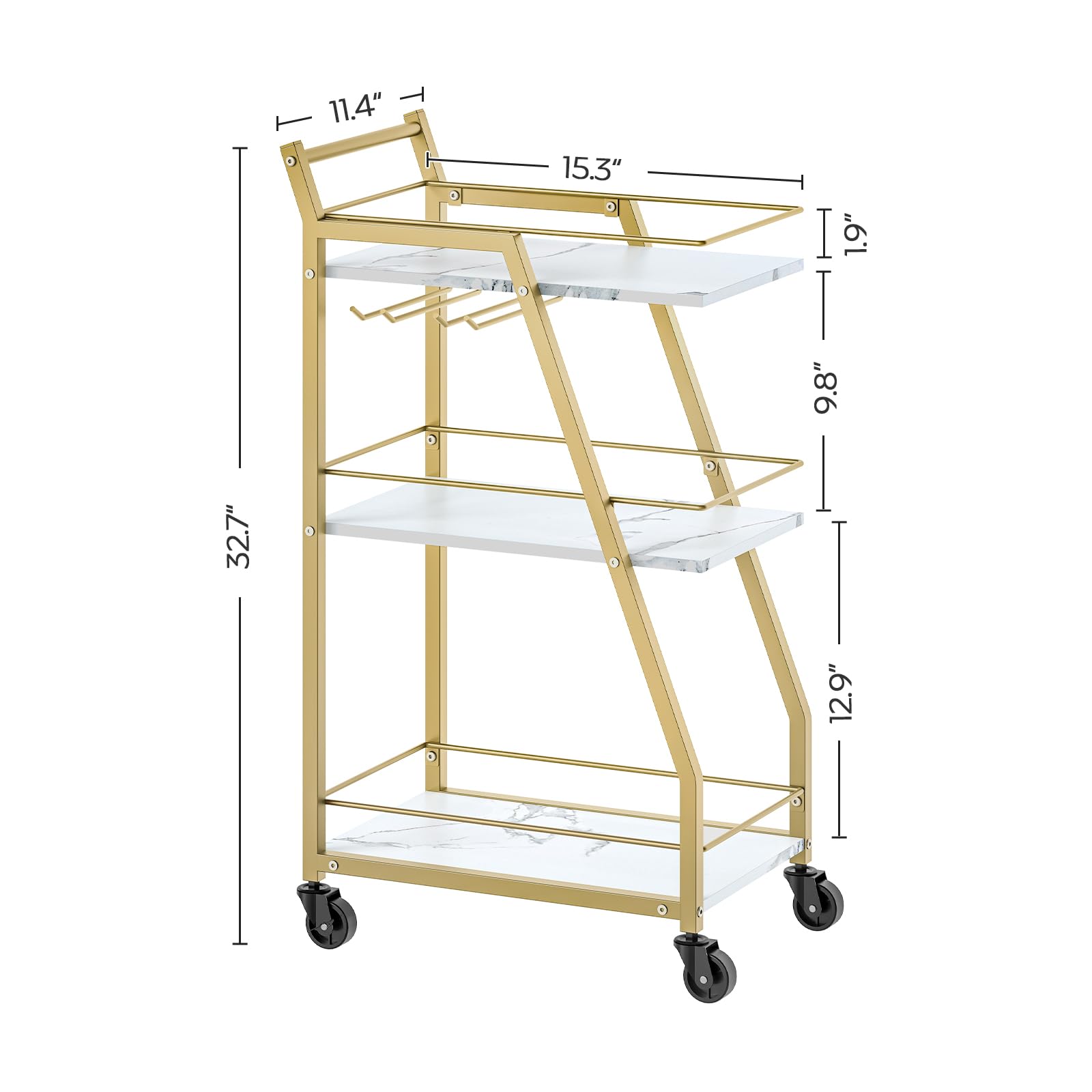 YATINEY bar cart cup holders securely hold goblets during transport