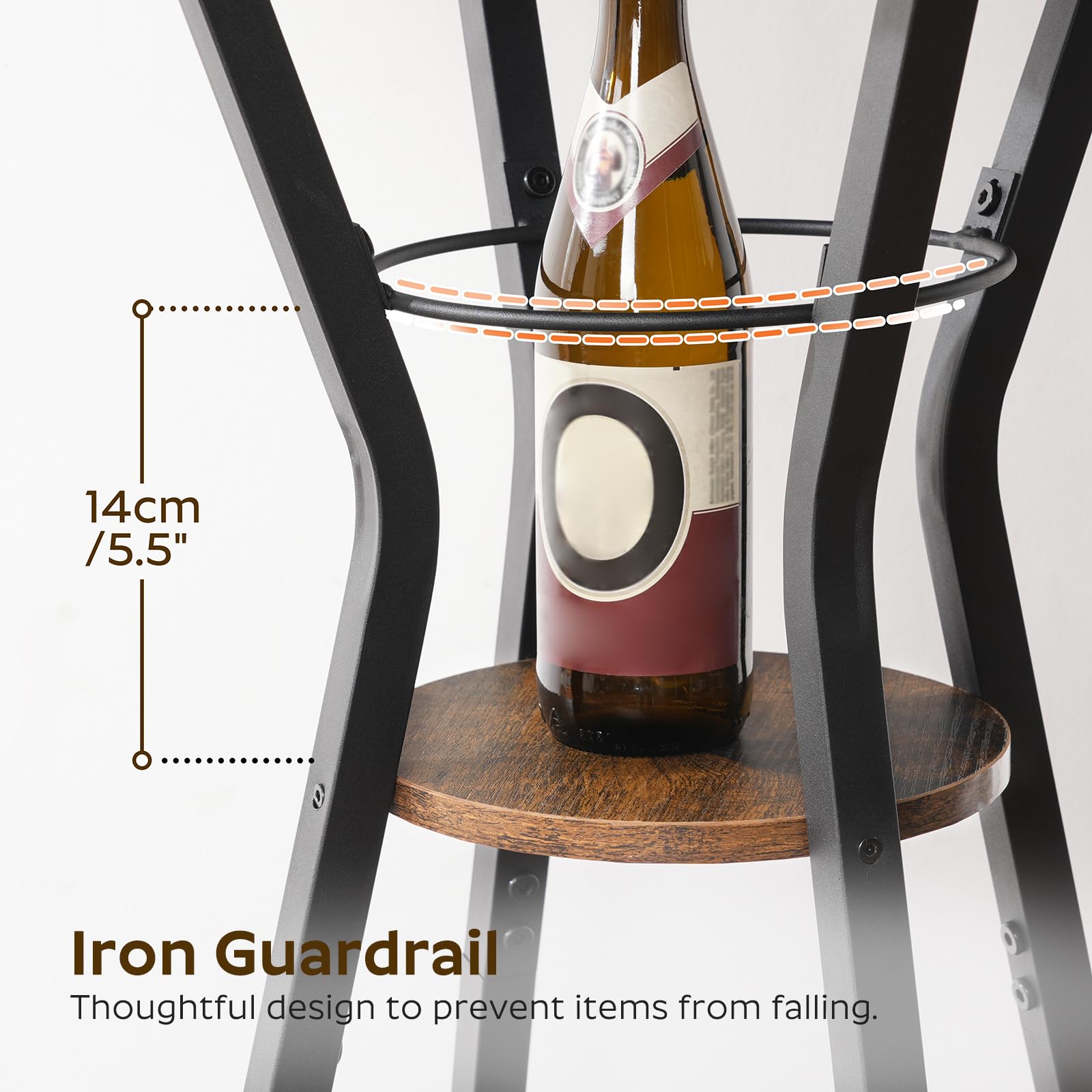 YATINEY bar table black metal frame offers solid support for daily use.