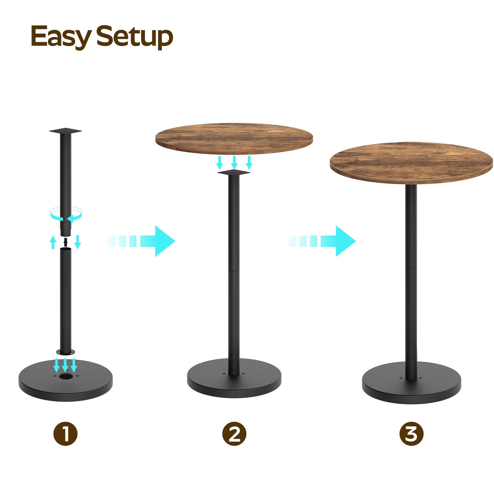 YATINEY bar table easy-clean surface simplifies maintenance