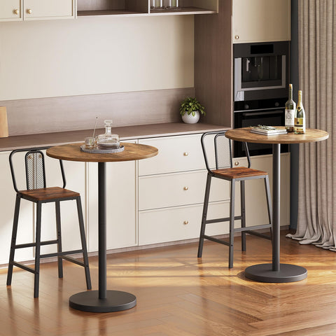 YATINEY bar table sturdy metal frame base provides stable support
