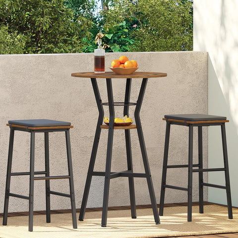 YATINEY bar table round design with rustic panel adds chic versatility.
