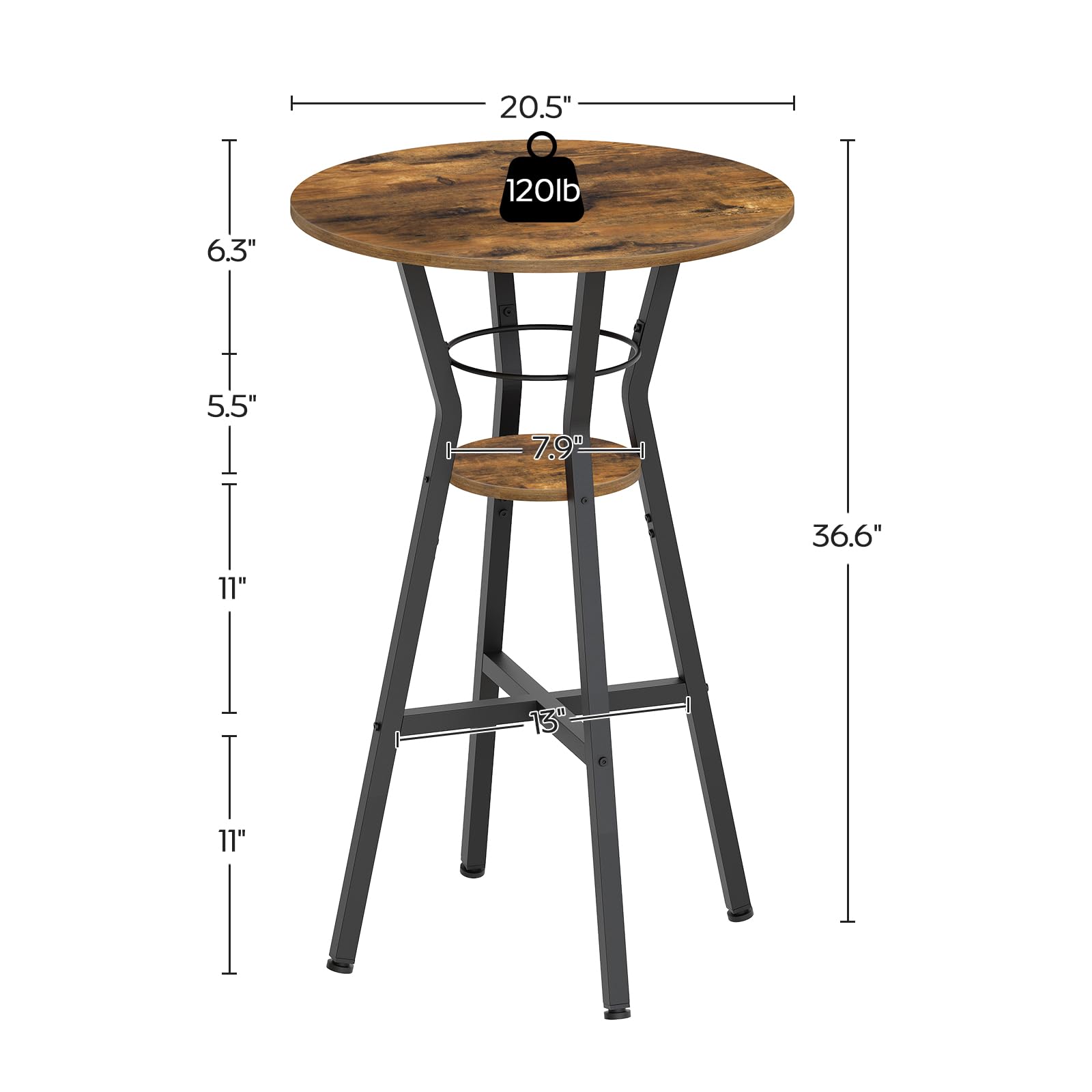 YATINEY bar table rounded edges enhance safety around gatherings.