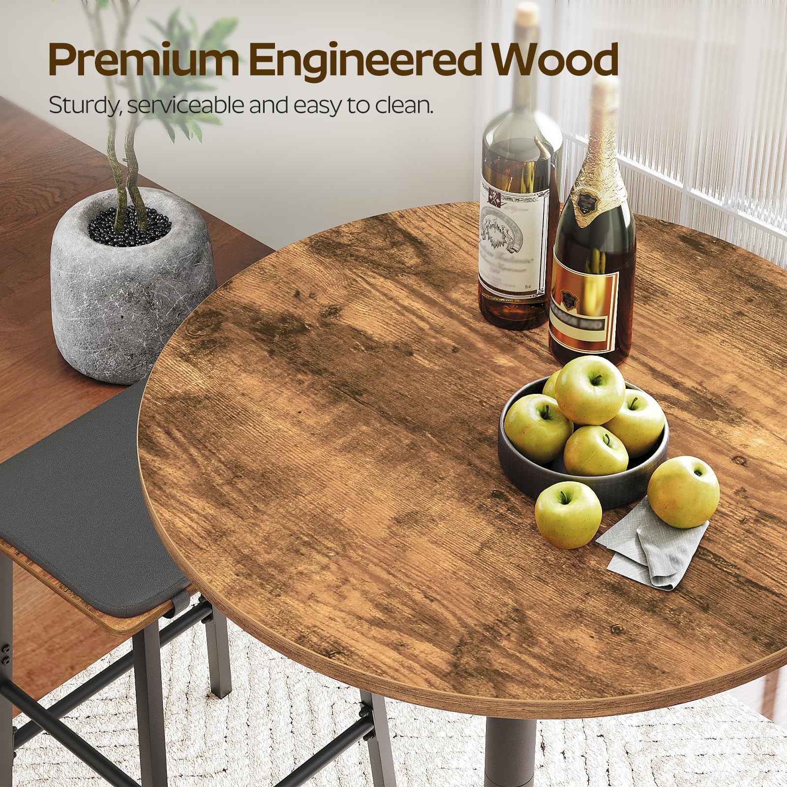 YATINEY bar table vintage brown panel elevates room aesthetic