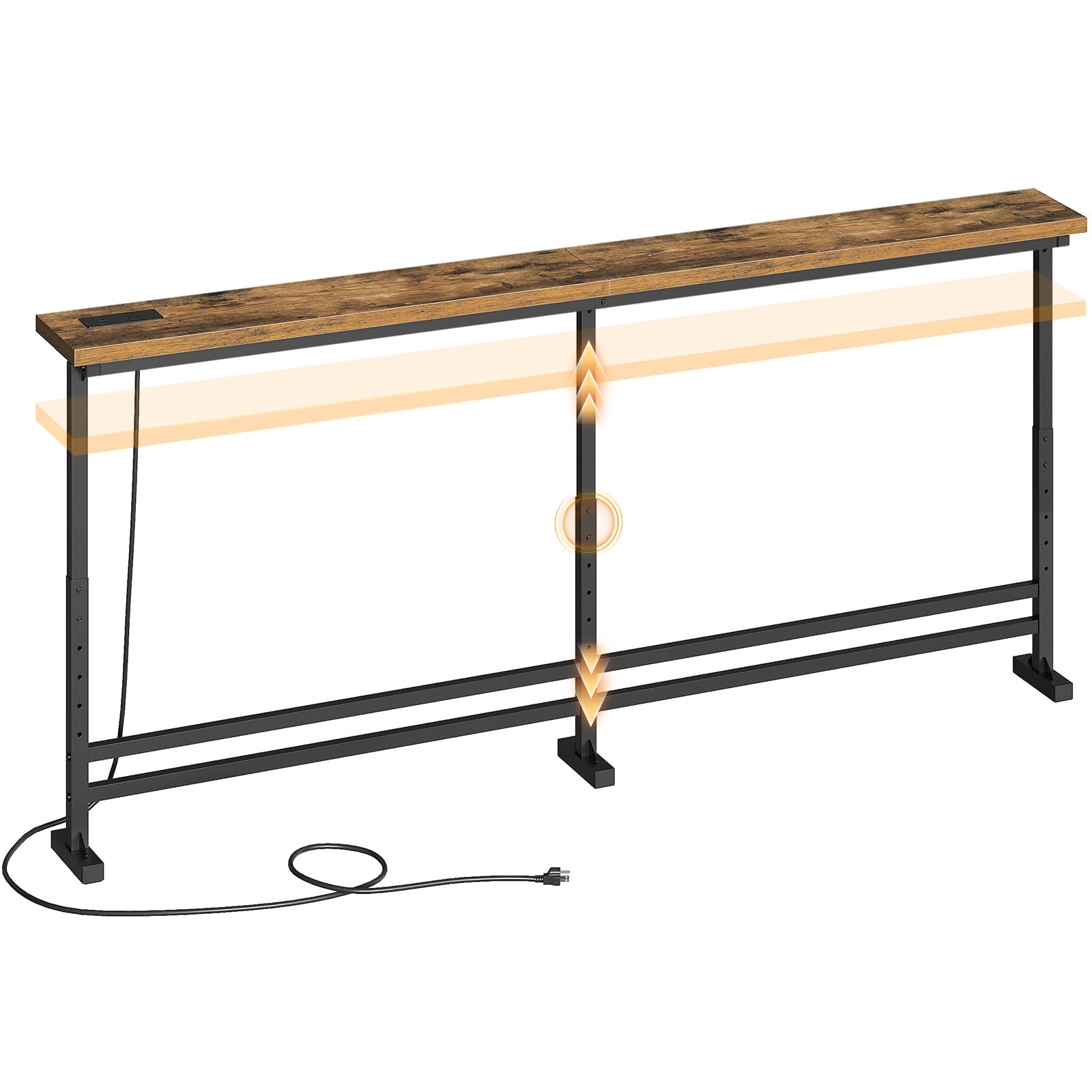 YATINEY console table with adjustable height for versatile sofa setups.