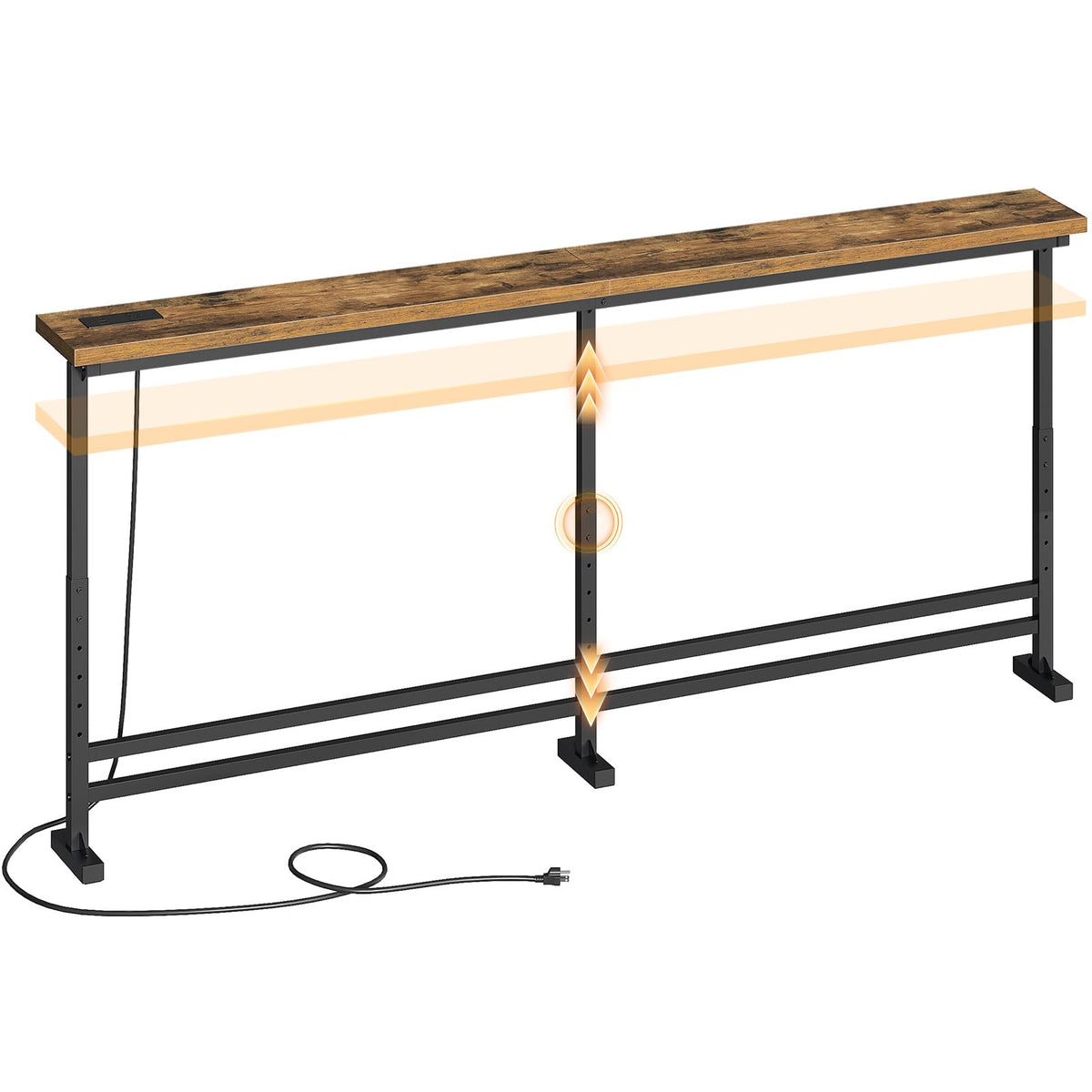 YATINEY console table with adjustable height for versatile sofa setups.