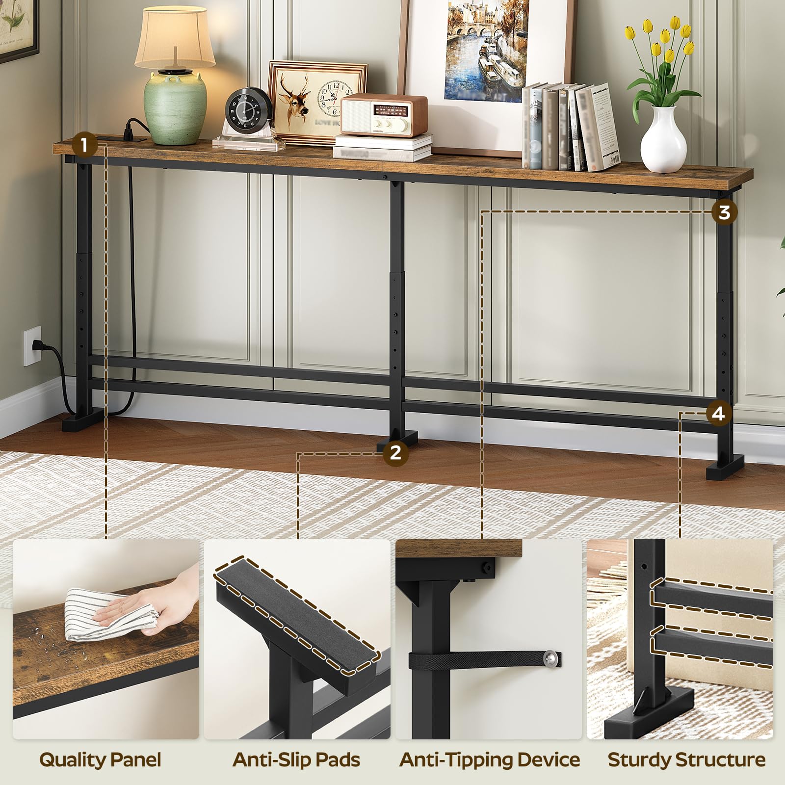 YATINEY 5.9-inch width optimizes behind-couch placement.