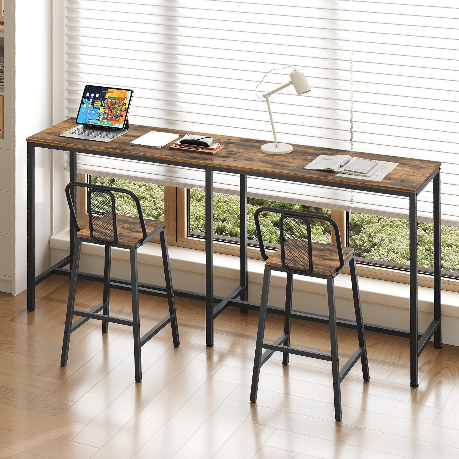 YATINEY counter-height bar table side profile complements modern interiors.