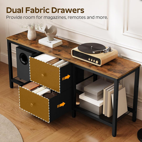 YATINEY DS02BR TV Stand sturdy build offers long-term use in living spaces.