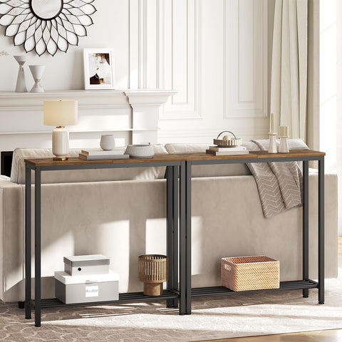 YATINEY narrow console table side view with slim depth for tight spaces