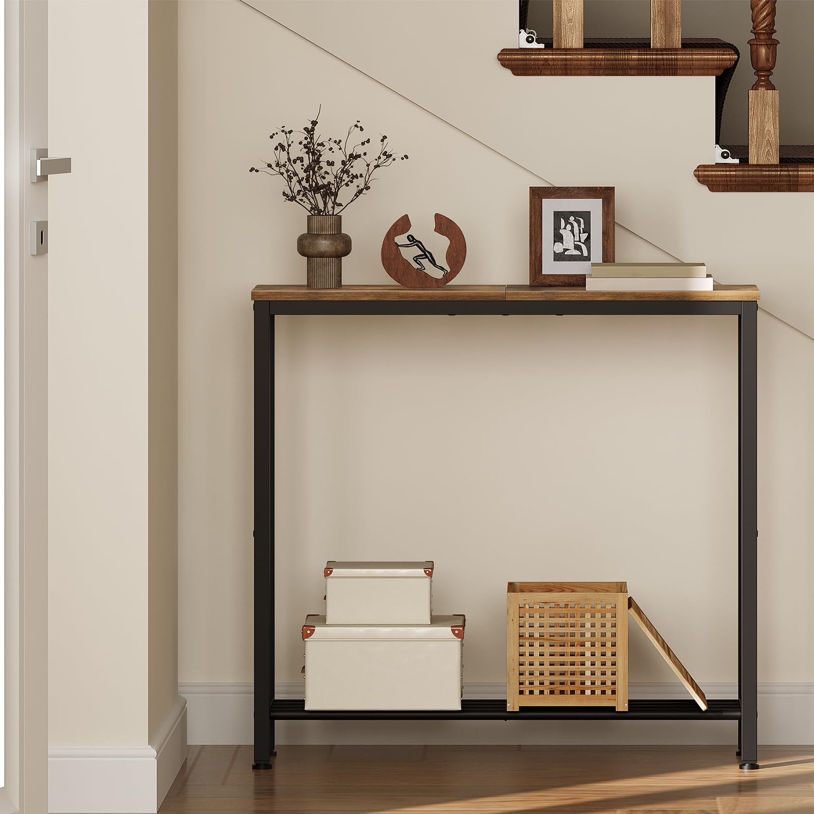 YATINEY anti-tip device on the narrow console table for extra stability