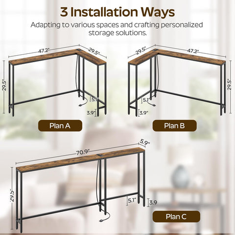 YATINEY charging hub built into the console table supports devices on demand.