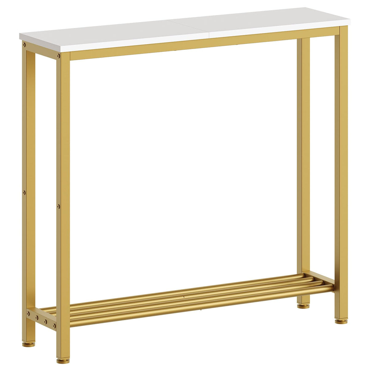 YATINEY narrow console table front view shows slim profile for small rooms