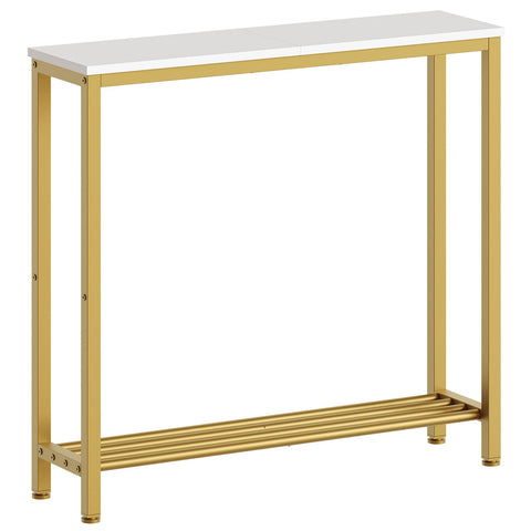 YATINEY narrow console table front view shows slim profile for small rooms