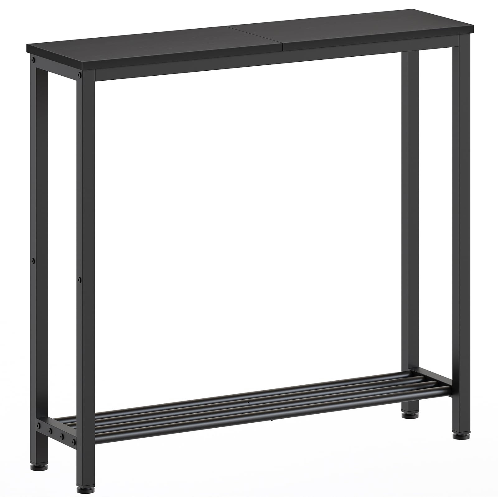 YATINEY narrow console table with two-tier shelves for organized storage