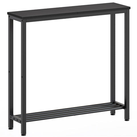 YATINEY narrow console table with two-tier shelves for organized storage