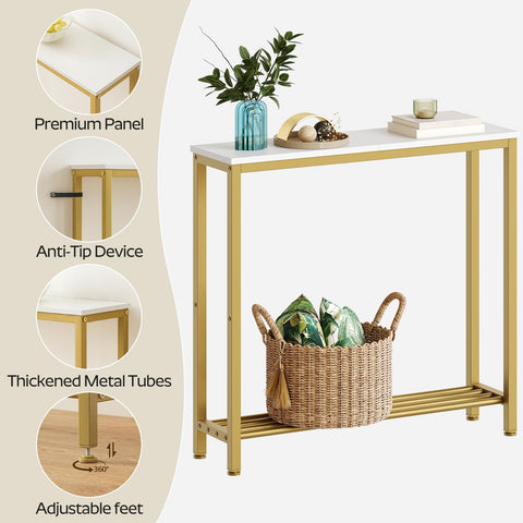 YATINEY white and gold finish demonstrates elegant entryway styling