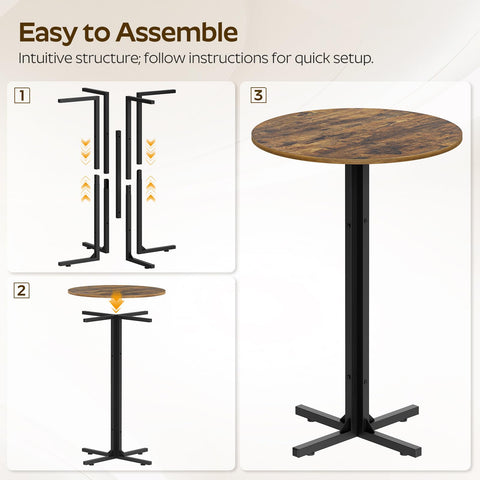 YATINEY round bar table in a dining and bar scene demonstrates versatile placement