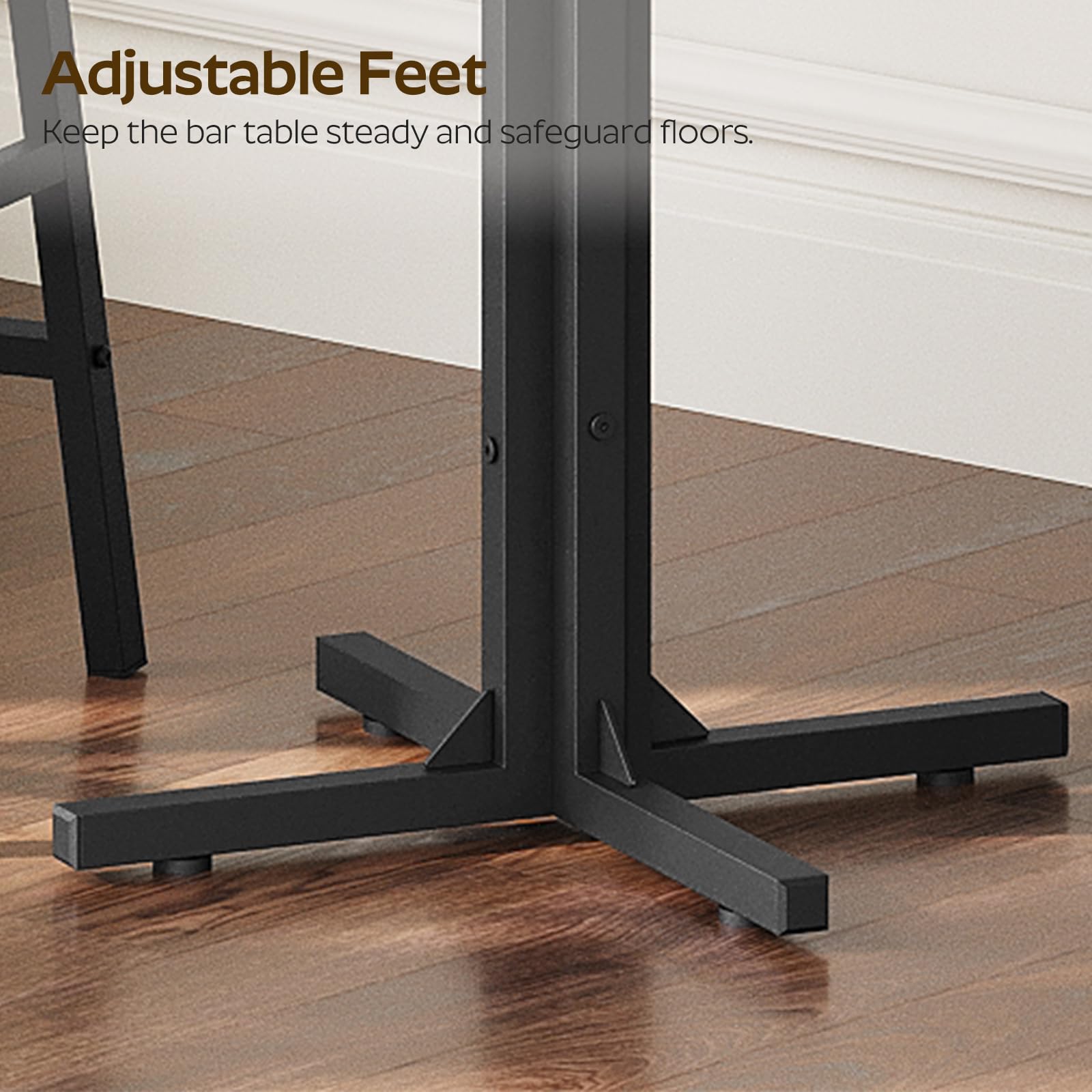 YATINEY round bar table durable particleboard finish resists wear in busy spaces