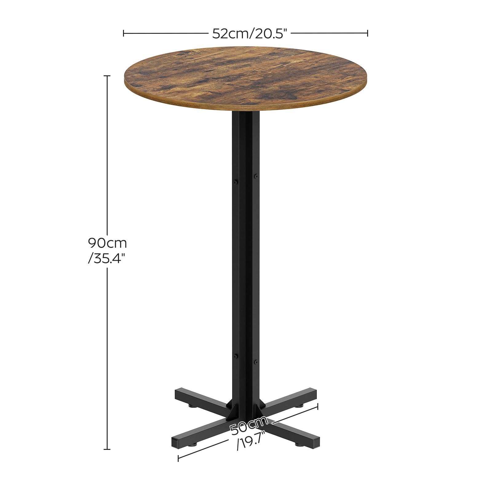 YATINEY round bar table with adjustable feet protecting floors during use