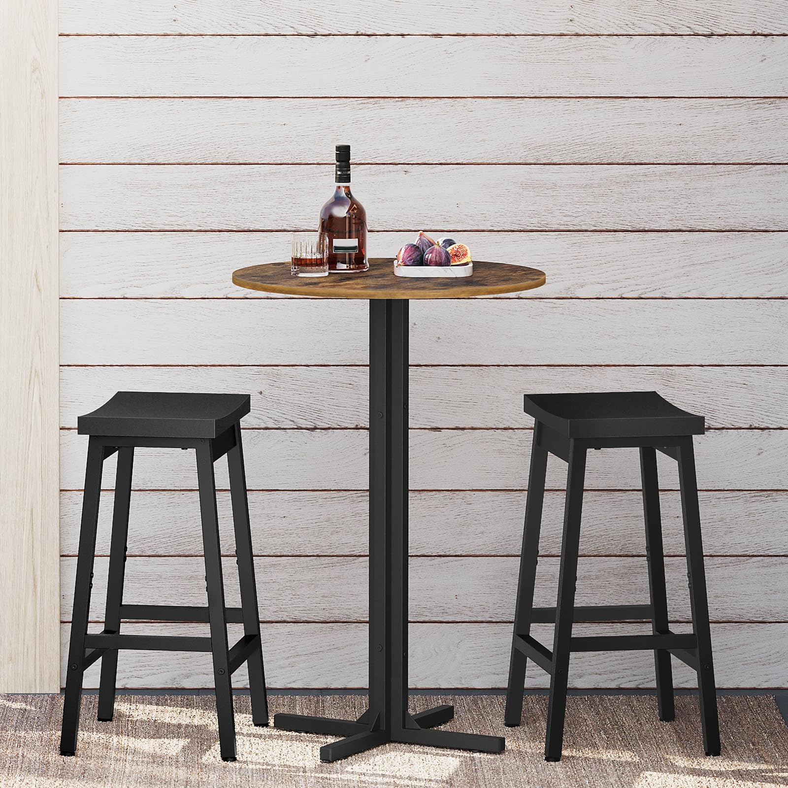 YATINEY round bar table front view with stable four-leg base for reliable use