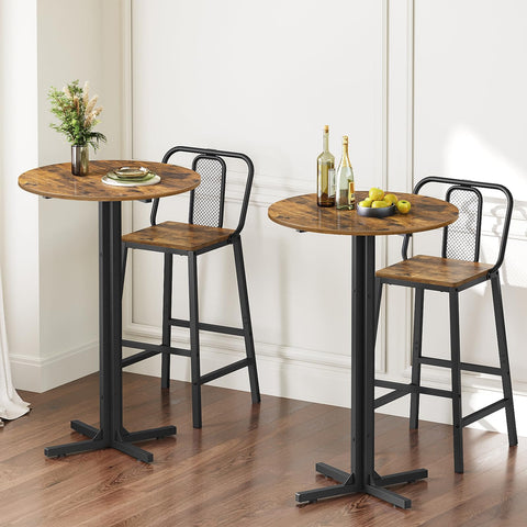 YATINEY round bar table side view highlighting ergonomic height for conversations