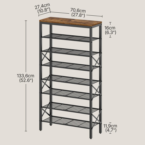 YATINEY industrial-inspired design blends with a rustic brown finish.
