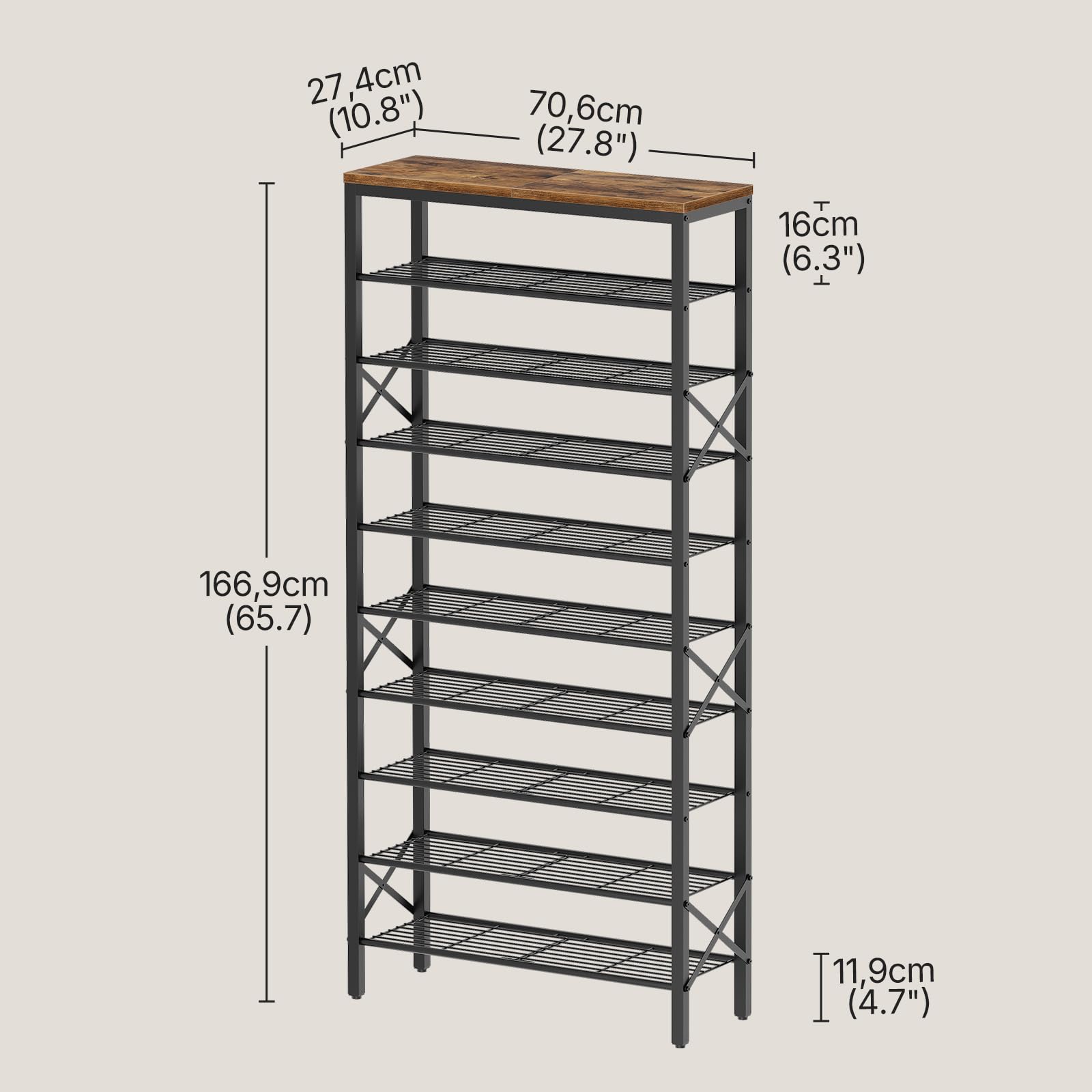 YATINEY versatile storage rack suitable for living rooms and dorms.