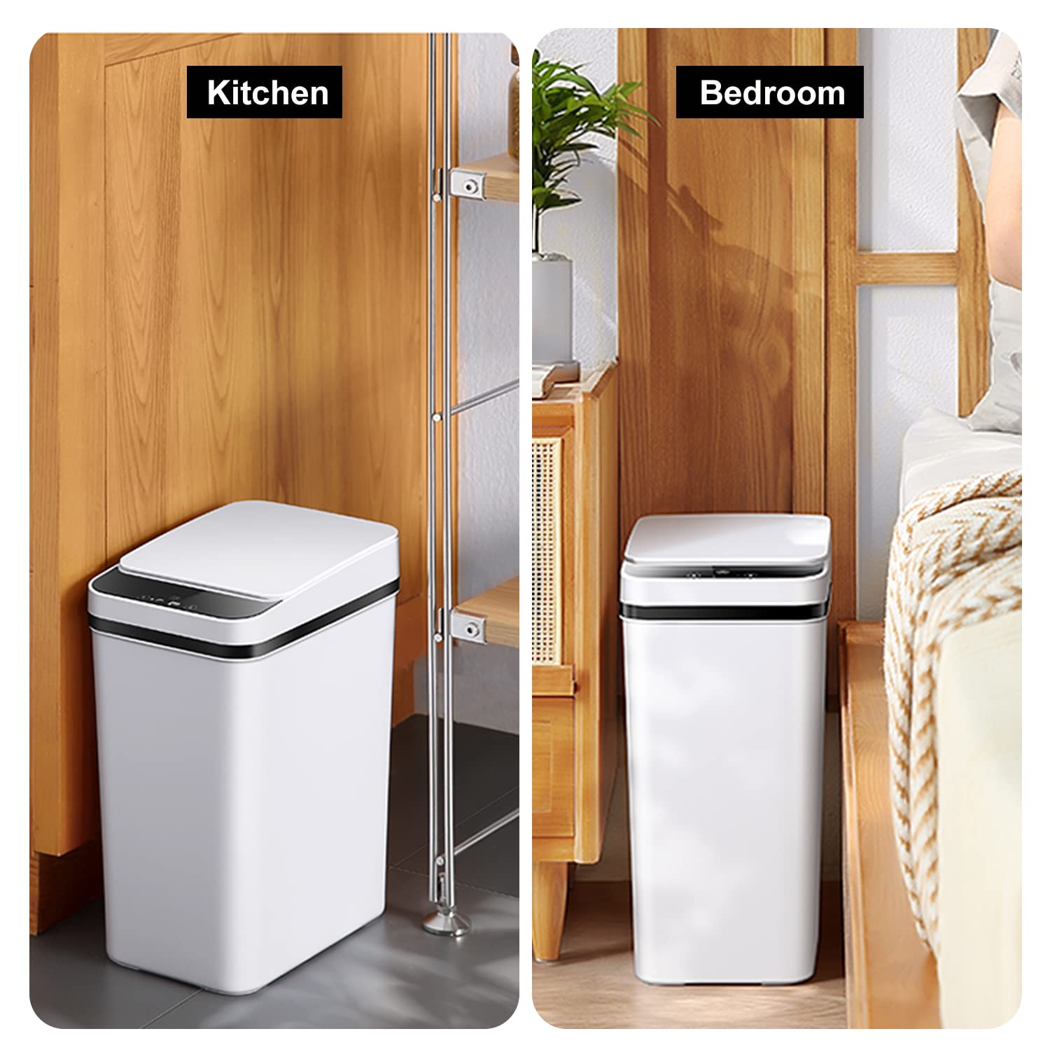 Yatmung 2.5-gallon capacity trash can stays compact yet practical.