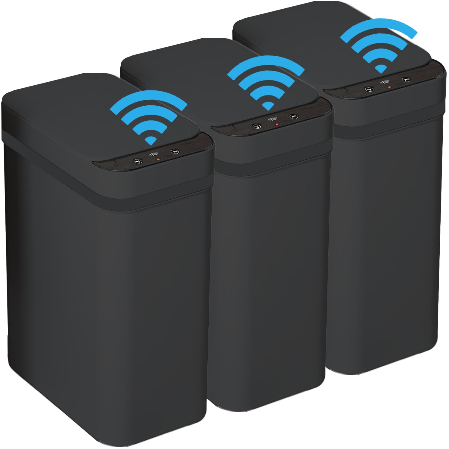Yatmung 3-pack bathroom trash can lid 2.5 gallon keeps bathroom tidy with compact footprint