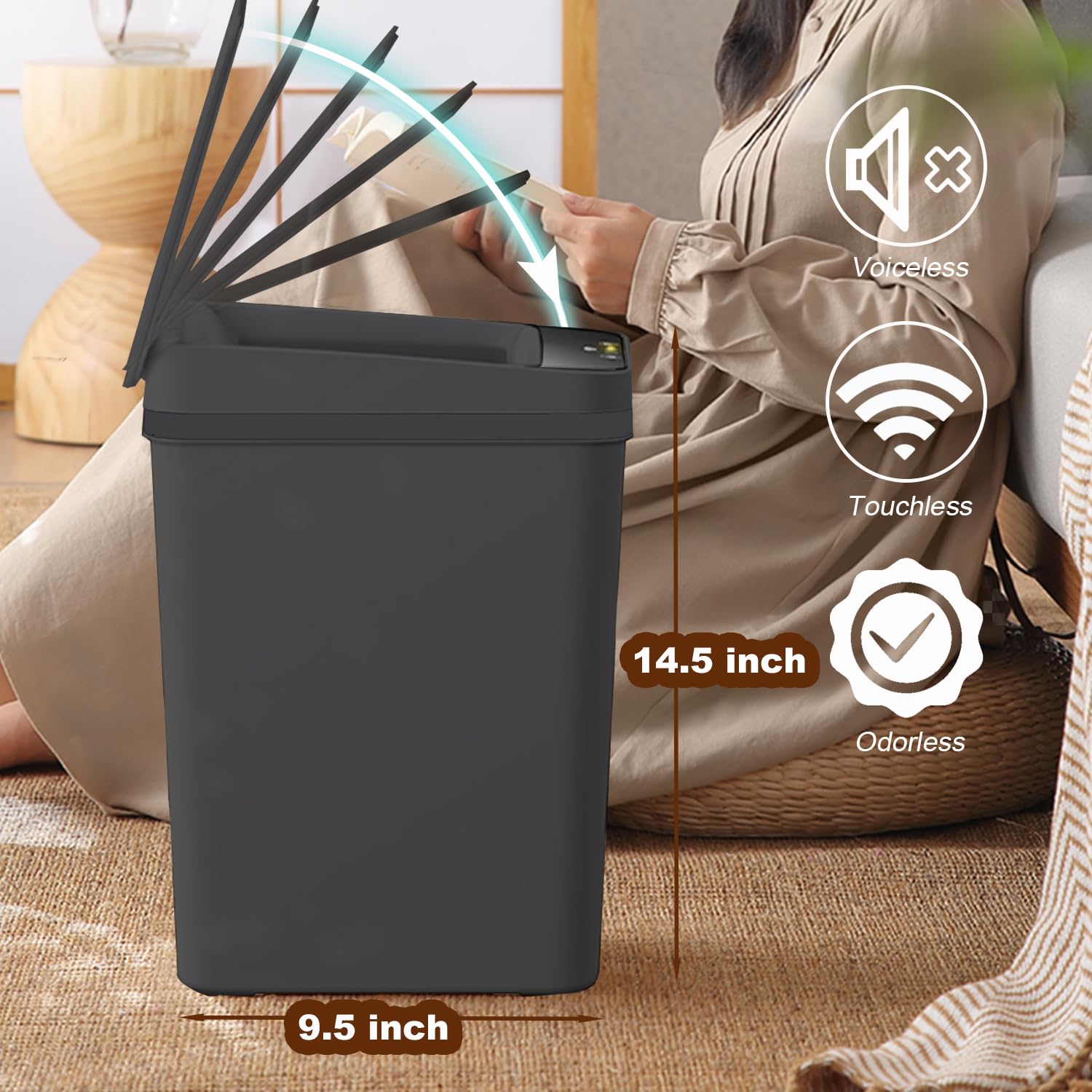 Yatmung powered by 2 AA batteries for cordless operation.