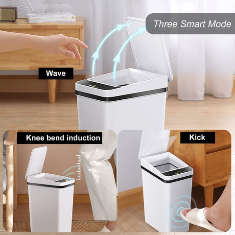 Yatmung narrow trash bin fits tight spaces for bathrooms and offices.