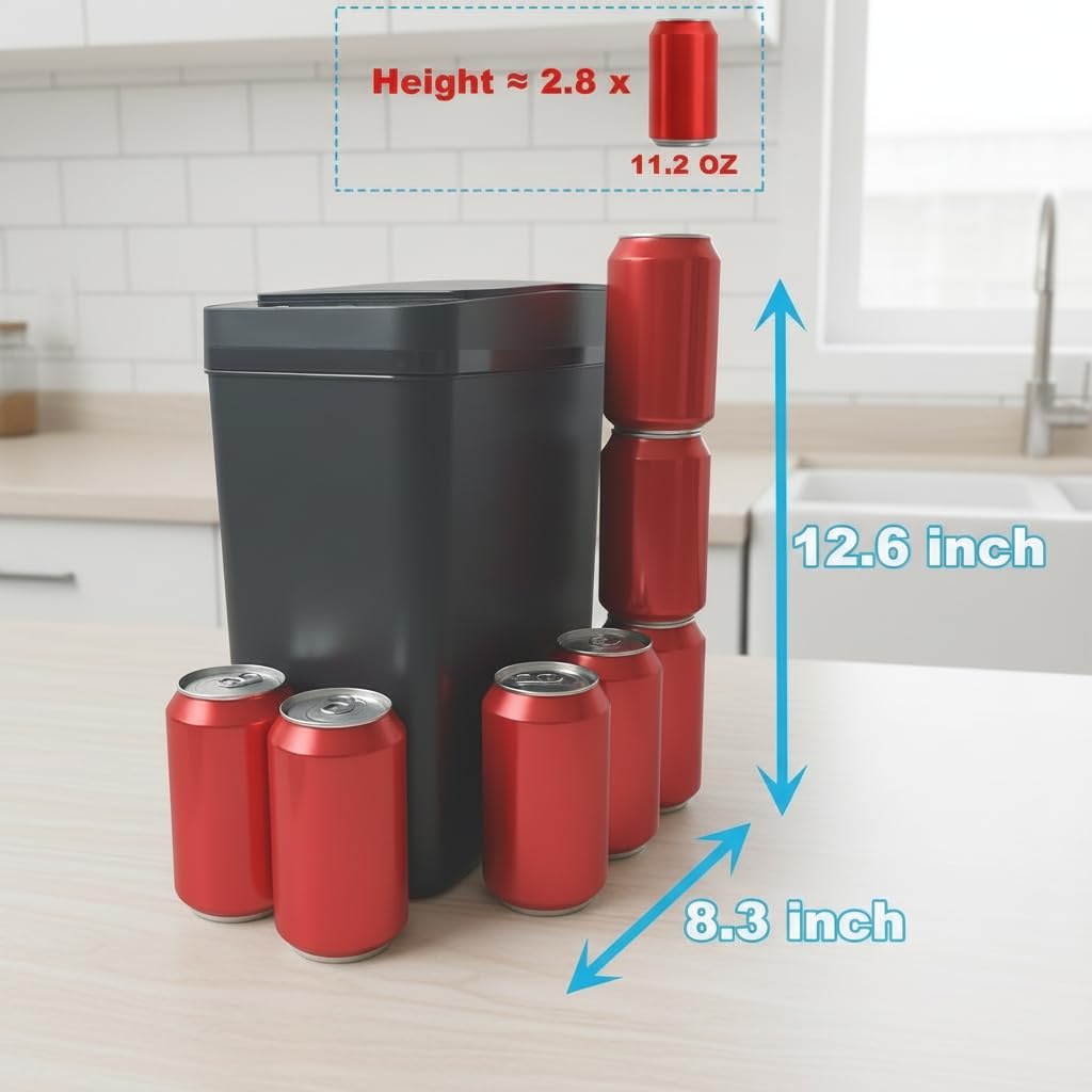 Yatmung touchless trash can manual-mode-buttons offer flexible lid control.