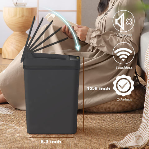 Yatmung touchless trash can in narrow spaces adapts to many room layouts.