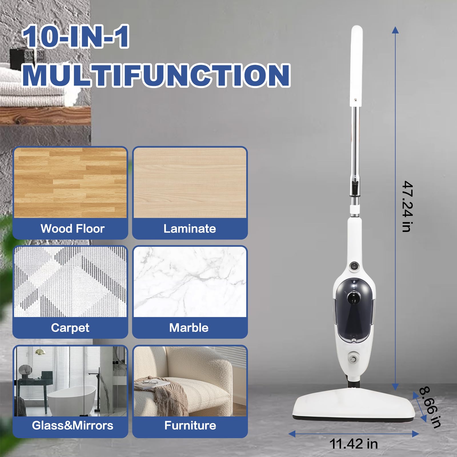Yatytepo steam mop in action cleaning floors with steam power.