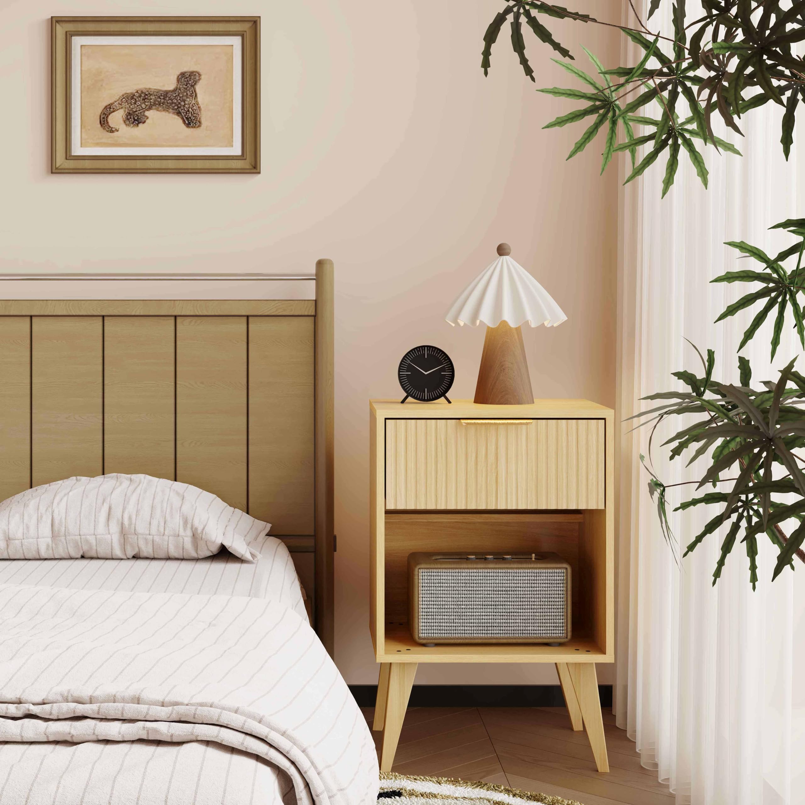 YAUKOMEL end table with open shelf for convenient storage