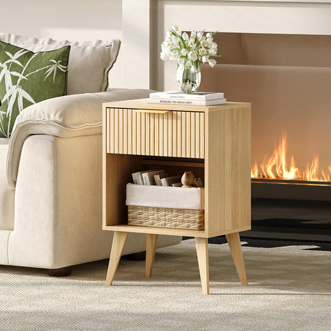 YAUKOMEL side table with drawer for organized living areas