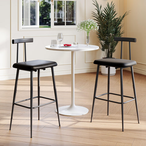 YAUKTAK KBS515B bar stool front view shows stylish matte black finish for modern kitchens.