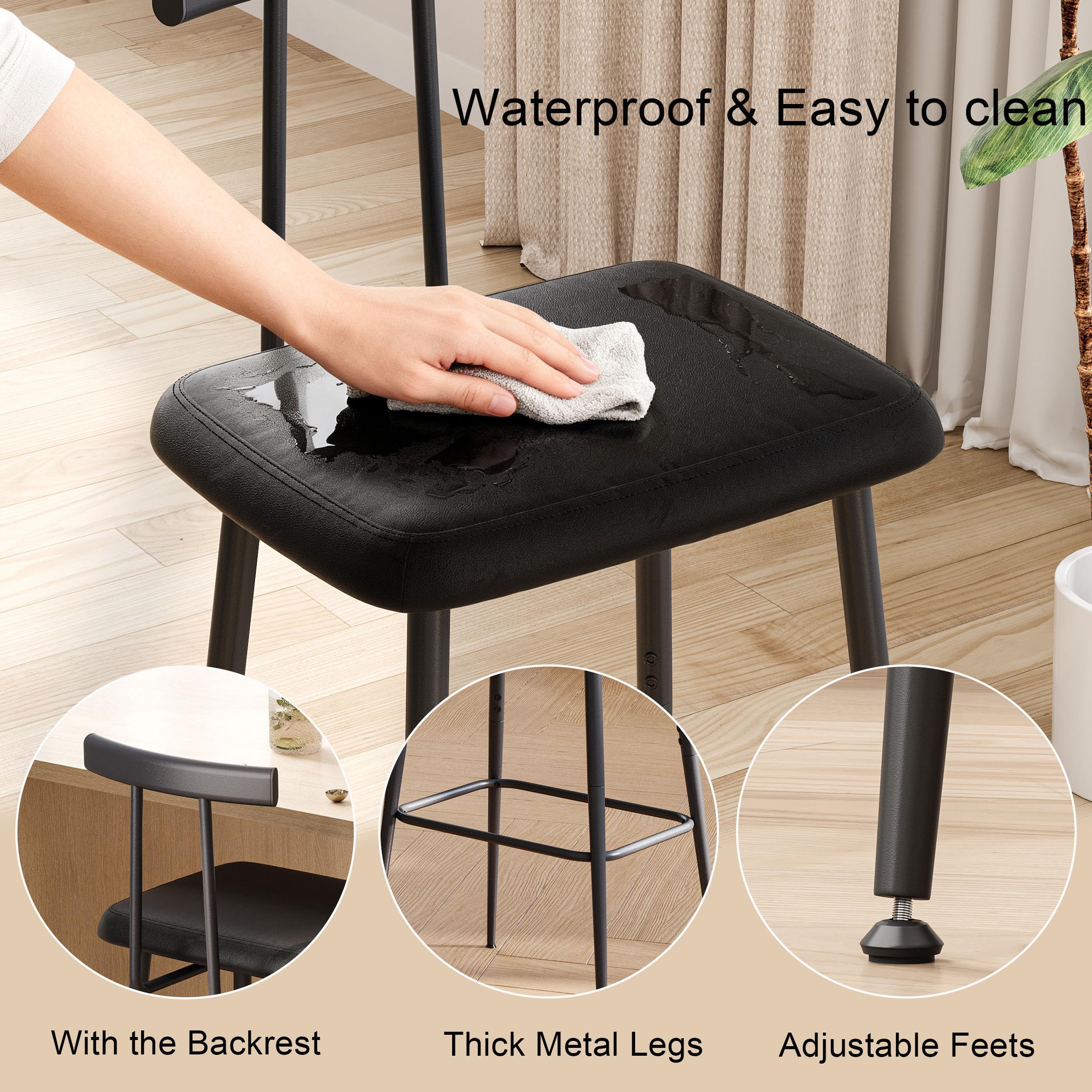 YAUKTAK KBS515B PU leather cushion close-up highlights comfortable seating.