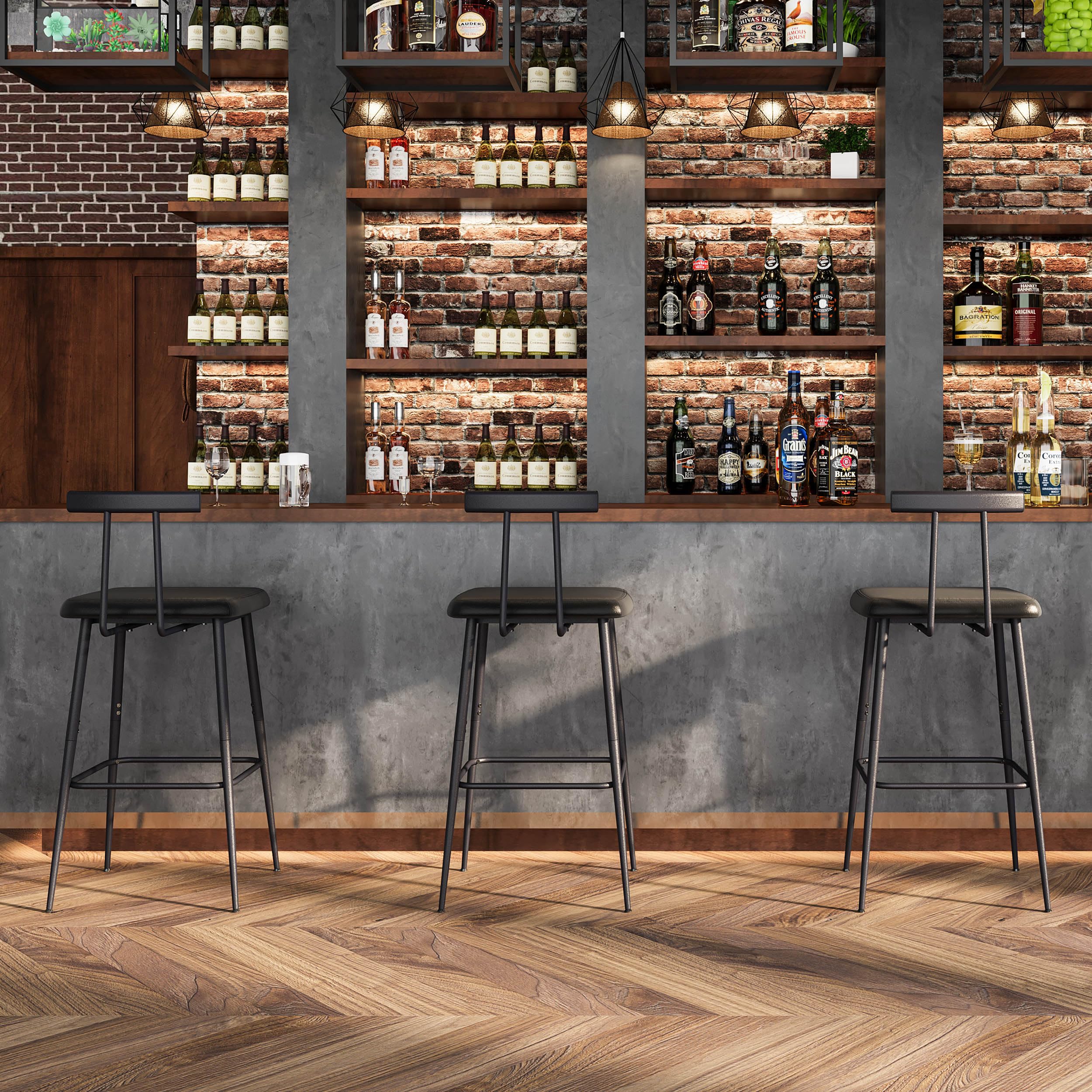 YAUKTAK KBS515B stools in kitchen setting illustrate versatile use.