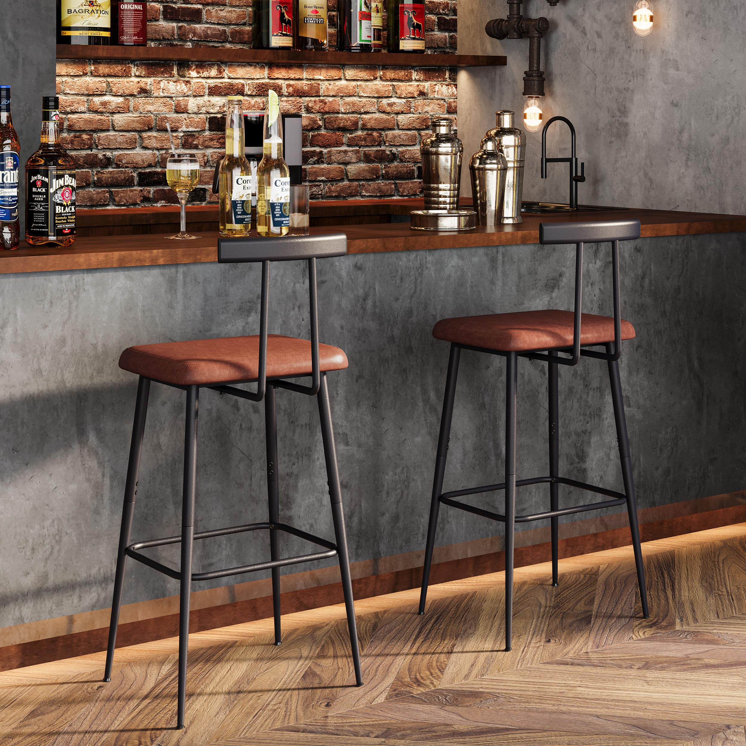 YAUKTAK bar stools in a kitchen scene showcasing counter-height presence.