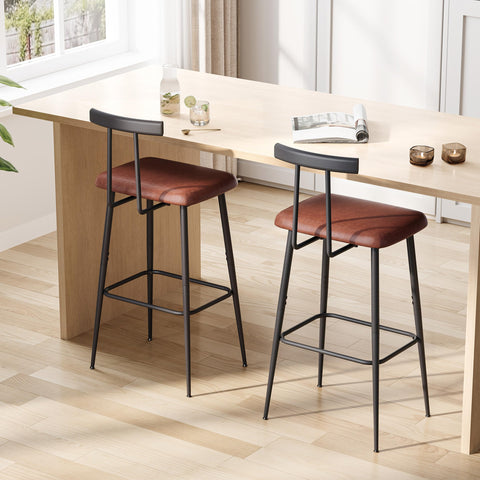 YAUKTAK bar stools backrest detail showing ergonomic support for comfortable seating.