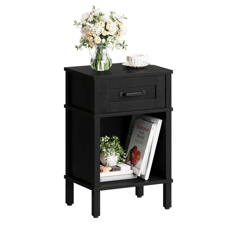 YAUKTAK nightstand finish close-up shows scratch-resistant surface.