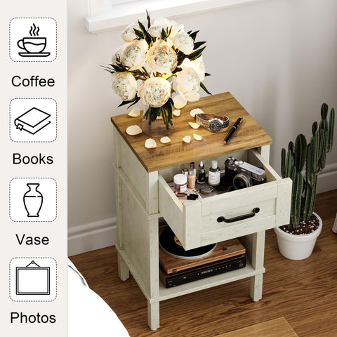 YAUKTAK nightstand side view highlights slim profile