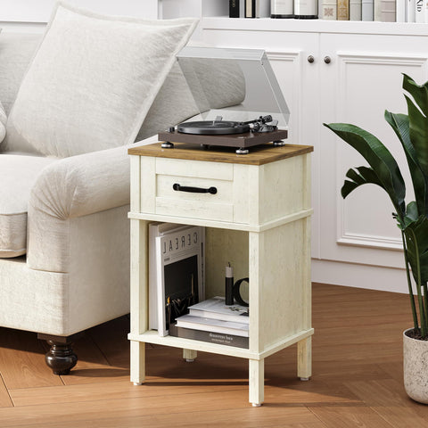 YAUKTAK white nightstand close-up reveals scratch-resistant finish
