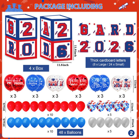 Yavxzvbw balloon boxes 4x30in add color and cohesion to the party.